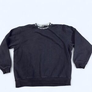 White Fox Black Oversized Crewneck Sweatshirt